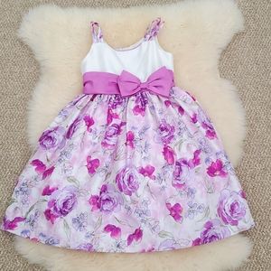 Jayne Copeland Purple Floral Lined Dress Size 7